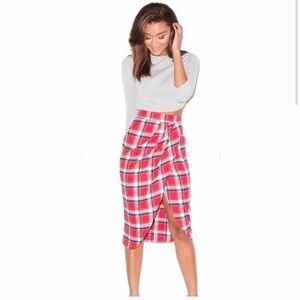 Plaid Skirt. Midi Length. Thigh Slit. *NWT*